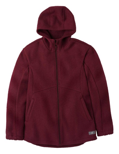 GIACCA DONNA IN 100%  LANA COTTA CON CAPPUCCIO E ZIP