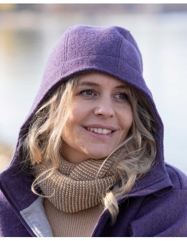 GIACCA DONNA IN 100%  LANA COTTA CON CAPPUCCIO...