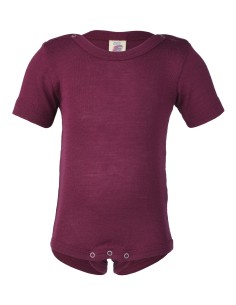 BODY IN LANA-SETA MANICA CORTA - PRUGNA 2