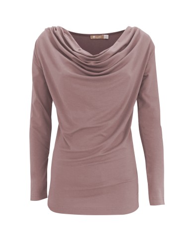 MAGLIA IN BAMBU' CON SCOLLO A CASCATA E MANICA...