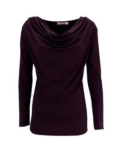 MAGLIA IN BAMBU' CON SCOLLO A CASCATA E MANICA...