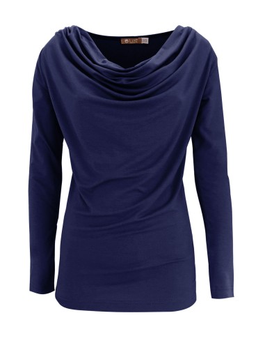 MAGLIA IN BAMBU' CON SCOLLO A CASCATA E MANICA...