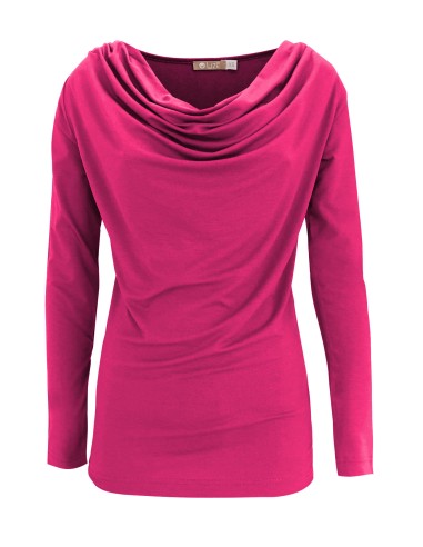 MAGLIA IN BAMBU' CON SCOLLO A CASCATA E MANICA...