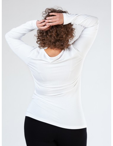 MAGLIA IN BAMBU' CON SCOLLO A CASCATA E MANICA...