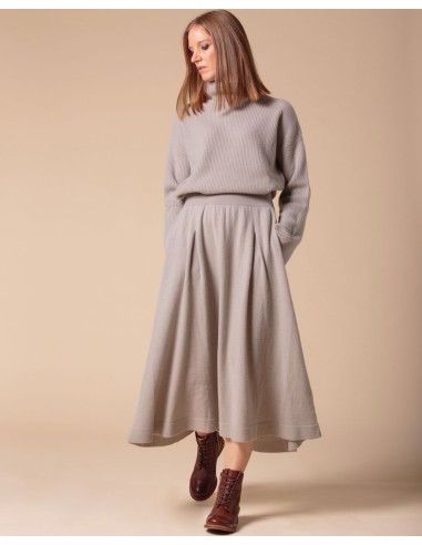 PULL COLLO ALTO IN 100% CASHMERE A COSTINA...