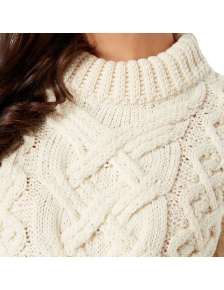 MAGLIONE ARAN IN LANA  IRLANDESE  "HEAVY PATTERN"