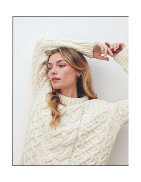 MAGLIONE ARAN IN LANA  IRLANDESE  "HEAVY PATTERN"