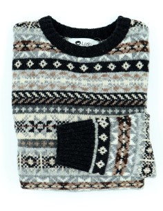 MAGLIONE UOMO SCOZZESE IN 100% LANA VERGINE "FAIRISLE...