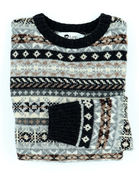 MAGLIONE UOMO SCOZZESE IN 100% LANA VERGINE "FAIRISLE ALLOVER"