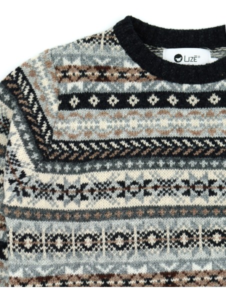 MAGLIONE UOMO SCOZZESE IN 100% LANA VERGINE "FAIRISLE ALLOVER"