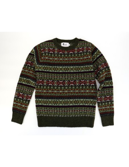 MAGLIONE UOMO SCOZZESE IN 100% LANA VERGINE "FAIRISLE ALLOVER"