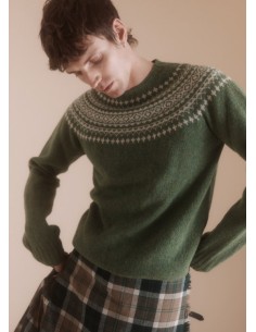 MAGLIONE SCOZZESE UOMO IN LANA VERGINE "FAIRISLE" -...