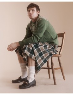 MAGLIONE SCOZZESE UOMO IN LANA VERGINE "FAIRISLE" - VERDE