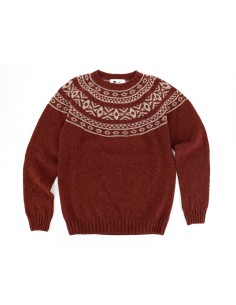 MAGLIONE UOMO SCOZZESE IN PURA LANA "SNOW" - TERRACOTTA