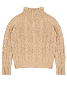 MAGLIONE DONNA IN LANA DI AGNELLO SUPERFINE "NIAHM" - BEIGE 2