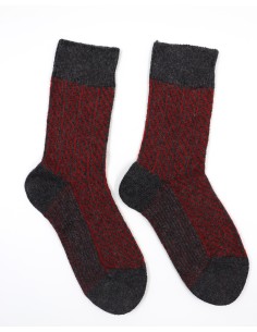 CALZINI IN LANA E COTONE BIOLOGICO "SPINA DI PESCE" -...