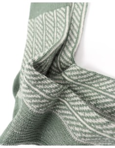 CALZINI IN LANA E COTONE BIOLOGICO "SPINA DI PESCE" - SALVIA 2