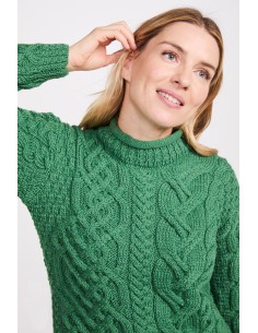 MAGLIONE ARAN IRLANDESE IN 100% LANA MERINO SUPERSOFT...