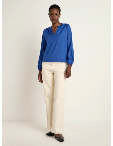 BLUSA IN 100% LANA MERINO SCOLLO "V"