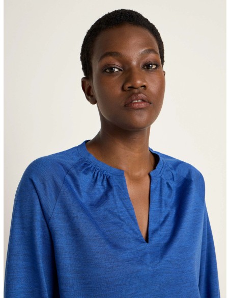 BLUSA IN 100% LANA MERINO SCOLLO "V"