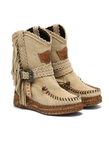 STIVALE INDIANINO CON FRANGE IN PELLE...