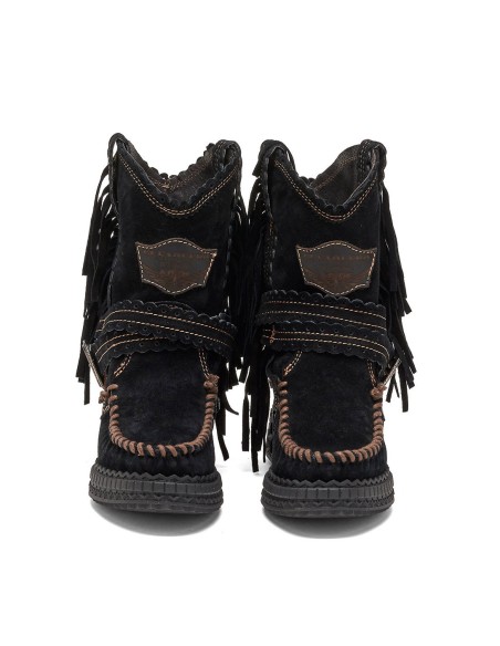 STIVALE INDIANINO CON FRANGE IN PELLE SCAMOSCIATA "ARYA"