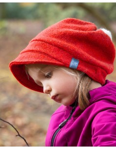 BERRETTO IN LANA MERINO CON FRONTINO "LUNA" - ANTRACITE