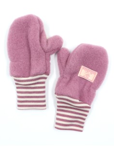 GUANTI/MANOPOLE BIMBI IN PILE DI LANA - ROSA