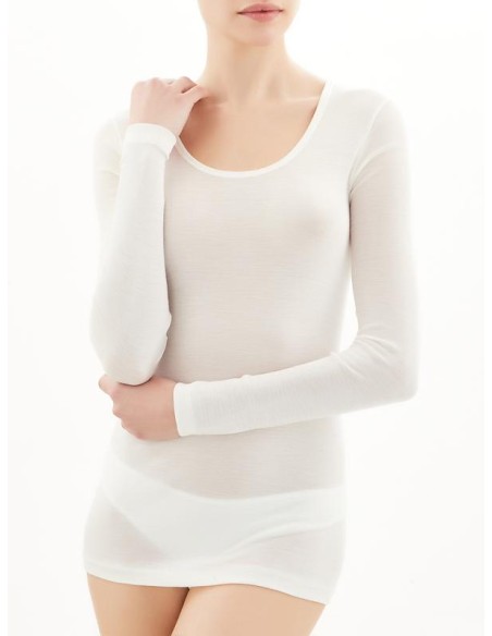 MAGLIA A MANICA LUNGA IN LANA MERINO EXTRAFINE