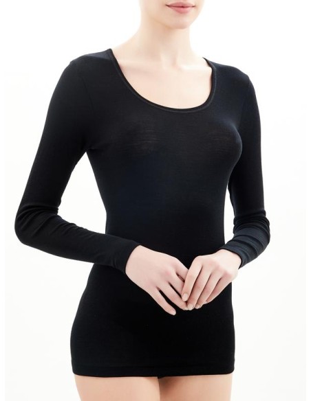 MAGLIA A MANICA LUNGA IN LANA MERINO EXTRAFINE