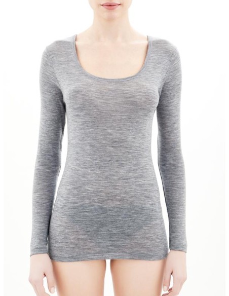 MAGLIA A MANICA LUNGA IN LANA MERINO EXTRAFINE