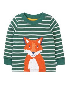 MAGLIA BIMBO IN COTONE BIOLOGICO "BRETON FOX" - VERDE