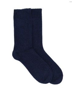 CALZINI DONNA IN LANA D'AGNELLO E COTONE BIOLOGICO - BLU