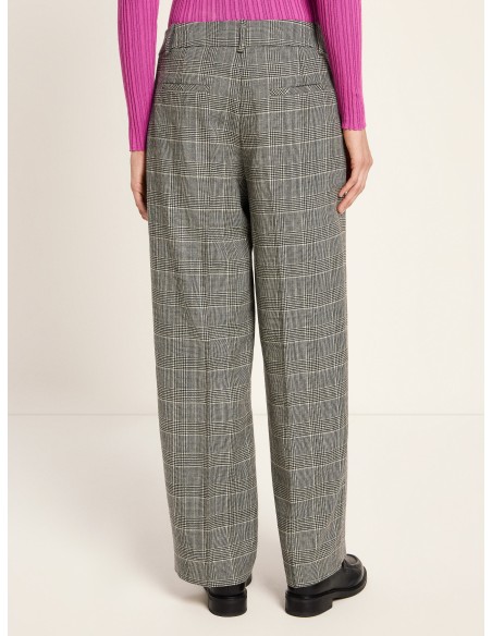 PANTALONI DONNA IN LANA VERGINE A QUADRI