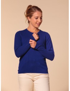 PULL BASIC IN 100% BABY CASHMERE "OLIVIA" - BLU 2