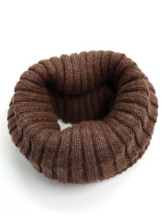 SCALDACOLLO TUBOLARE 40CM  IN 100% ALPACA  - MARRONE