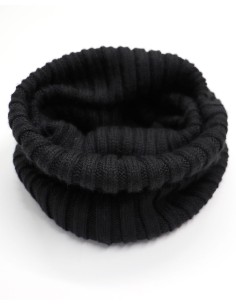SCALDACOLLO TUBOLARE 40CM  IN 100% ALPACA  - NERO