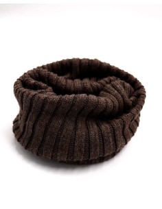 SCALDACOLLO TUBOLARE 40CM  IN 100% ALPACA  - CAFFE' 2