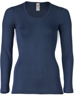 T-SHIRT DONNA LANA-SETA MANICHE LUNGHE - GRIGIO 2