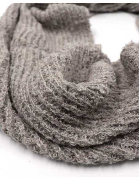 SCIARPA INFINITY LOOP IN  ALPACA, SETA E LINO BOUCLE'
