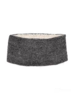 FASCETTA REVERSIBILE IN 100% ALPACA - BIANCO