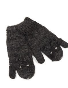 MANOPOLE  BAMBINI IN 100% ALPACA "ANIMALI" - ANTRACITE