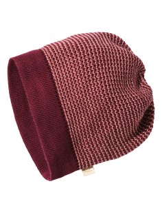 BERRETTOADULTI IN 100%  LANA MERINO MELANGE - BORDEAUX
