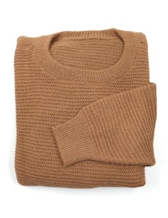 MAGLIONE IN ALPACA FATTO A MANO  FAIRTRADE - CAMMELLO