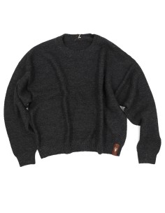 MAGLIONE IN ALPACA FATTO A MANO  FAIRTRADE - CARBONE