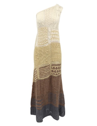 ABITO LUNGO MONOSPALLA IN 100% BABY ALPACA 