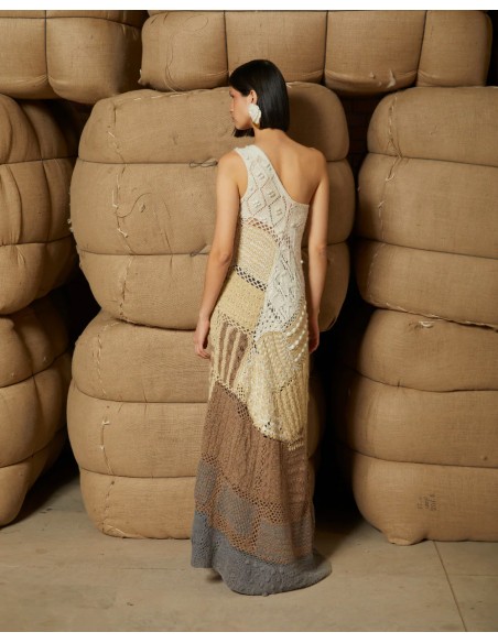 ABITO LUNGO MONOSPALLA IN 100% BABY ALPACA 