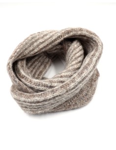 SCIARPA INFINITY LOOP IN ALPACA  E COTONE BIO "IZIA" - BEIGE