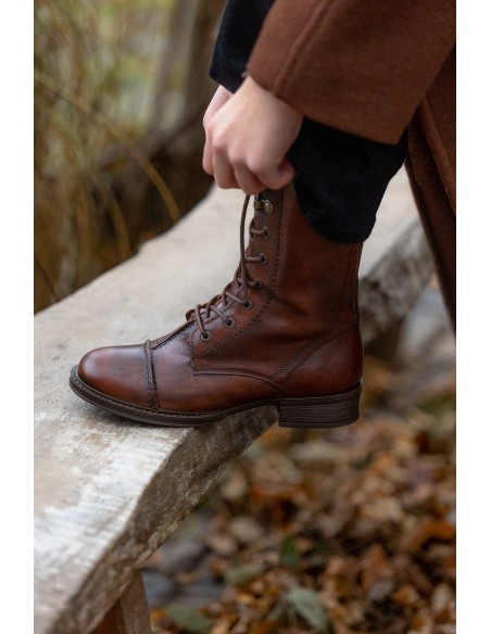 STIVALETTO PANDORA IN PELLE MEDIO "INVECCHIATO"