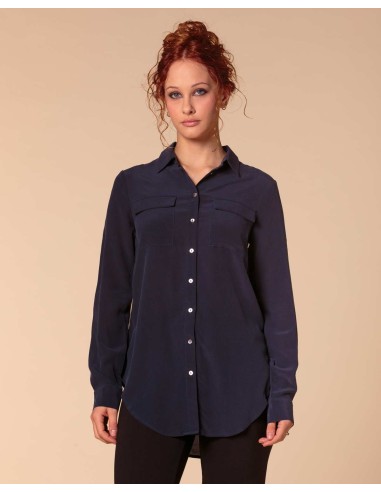 CAMICIA IN 100% SETA CON TASCHE E COLLETTO